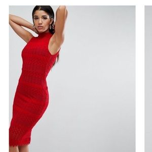 ASOS Red Lace Dress